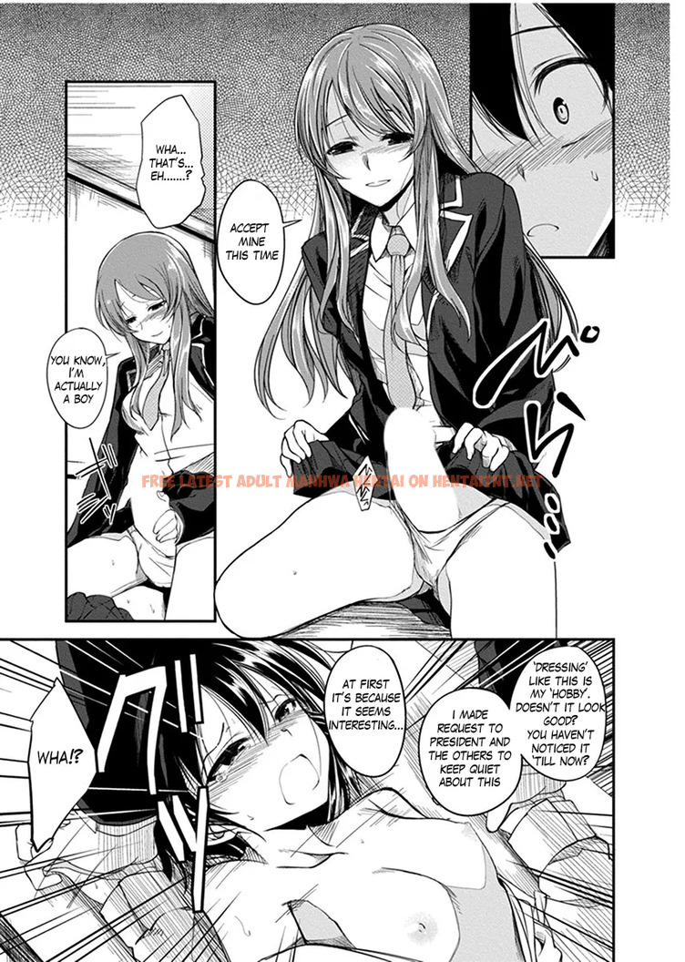 Read Hentai Image 9 in comic Hentai Seitokaishitsu ~Binyuu Tenkousei X Otokonoko~ - One Shot - hentaitnt.net