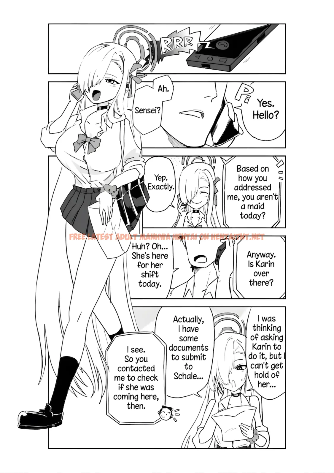 Karin Assisting Sensei And Asuna Delivering A Forgotten Item - One Shot